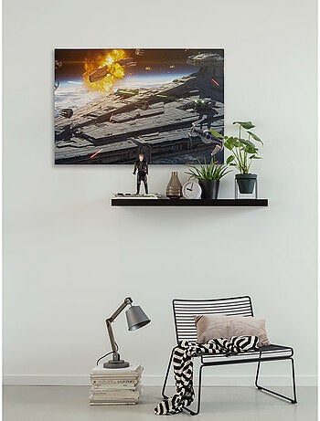 Tableau mural star wars the mandalorian space fight 60x90 cm