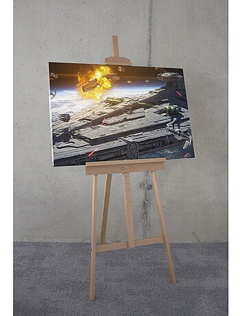 Tableau mural star wars the mandalorian space fight 60x90 cm