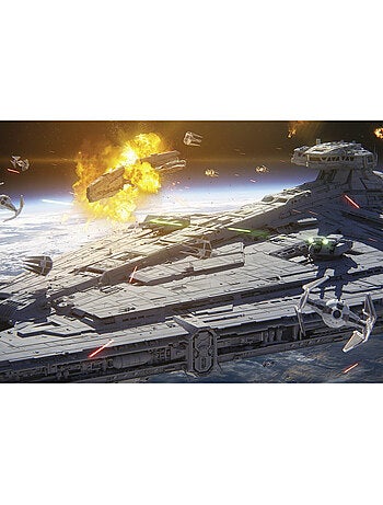 Tableau mural star wars the mandalorian space fight 60x90 cm