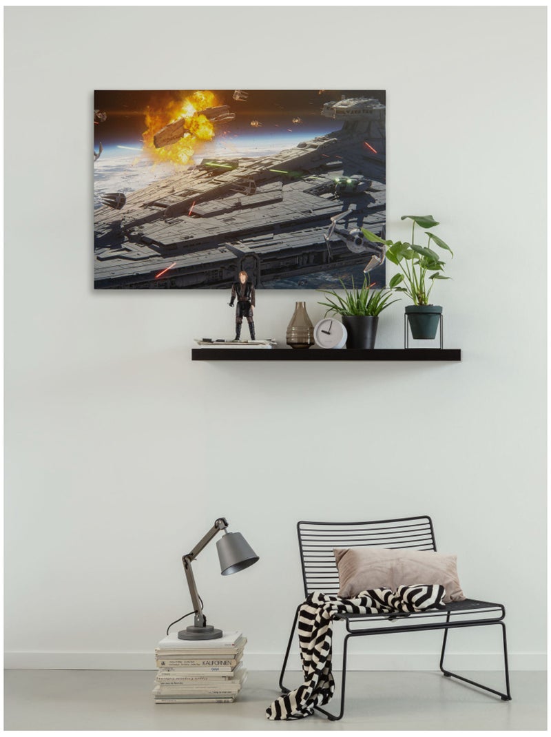 Tableau mural star wars the mandalorian space fight 60x90 cm Multicolore - Kiabi