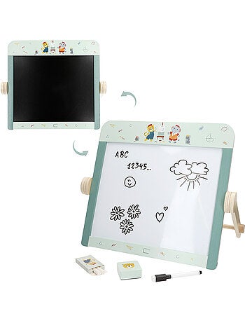Tableau noir double face en bois pour enfants avec accessoires WOOMAX