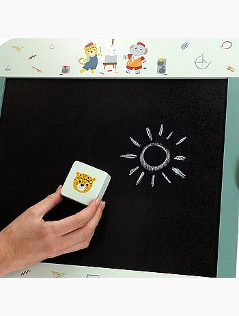 Tableau noir double face en bois pour enfants avec accessoires WOOMAX