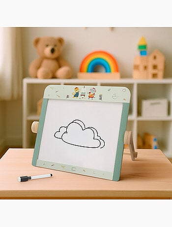 Tableau noir double face en bois pour enfants avec accessoires WOOMAX