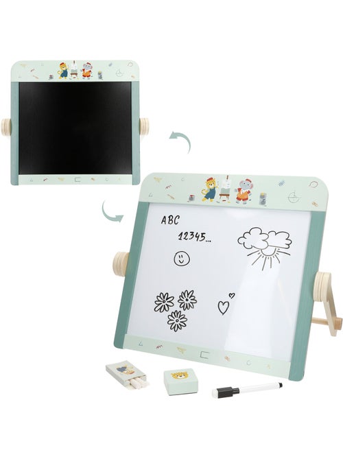 Tableau noir double face en bois pour enfants avec accessoires WOOMAX - Kiabi
