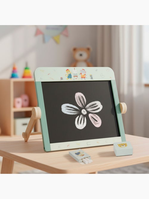 Tableau noir double face en bois pour enfants avec accessoires WOOMAX - Kiabi
