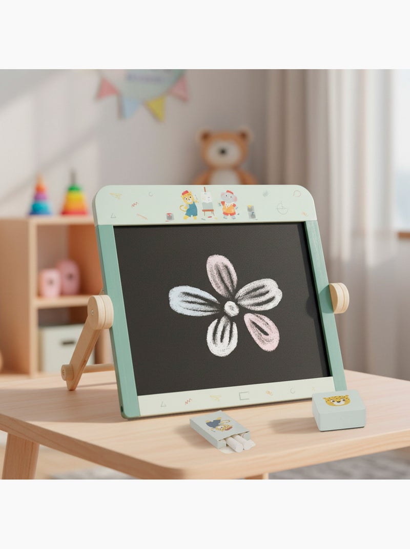 Tableau noir double face en bois pour enfants avec accessoires WOOMAX N/A - Kiabi
