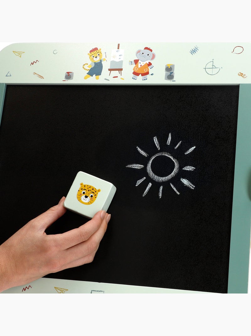 Tableau noir double face en bois pour enfants avec accessoires WOOMAX N/A - Kiabi