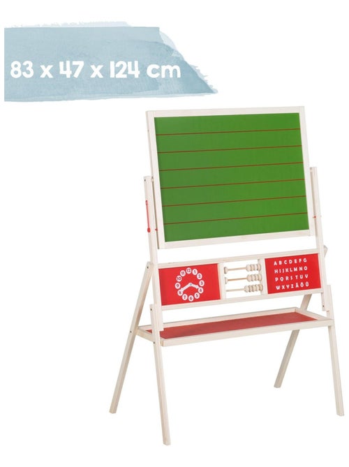 Tableau rotatif double face craie et magnétique avec boulier et accessoires ROBA - Kiabi Tableau rotatif double face craie et magnétique avec boulier et accessoires ROBA - Kiabi