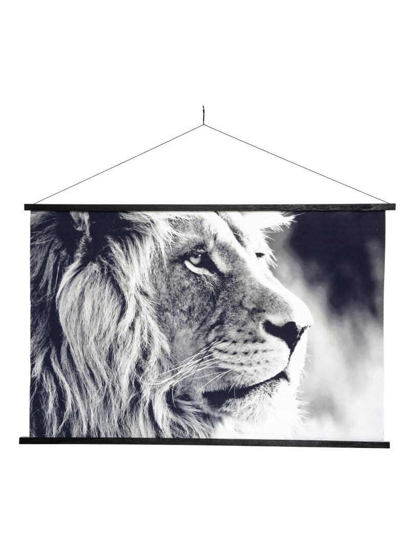 Tableau toile Lion 73x110 cm Blanc - Kiabi
