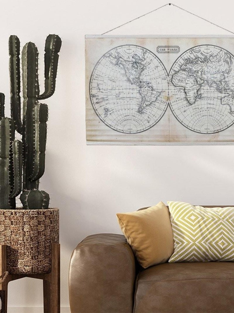 Tableau toile Mappemonde Blanc - Kiabi
