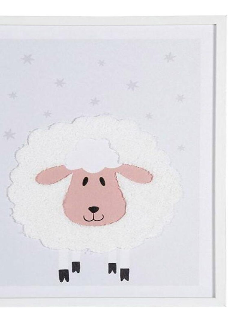 Tableau toile moumoute mouton 30x40 cm Blanc - Kiabi