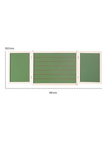Tableau triptyque 3 faces craie et 2 magnétique avec accessoires ROBA