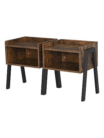 Tables de chevet style industriel - lot de 2 tables de nuit