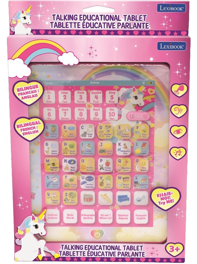Tablette ?ducative bilingue Licorne en fran?ais et en anglais Rose - Kiabi