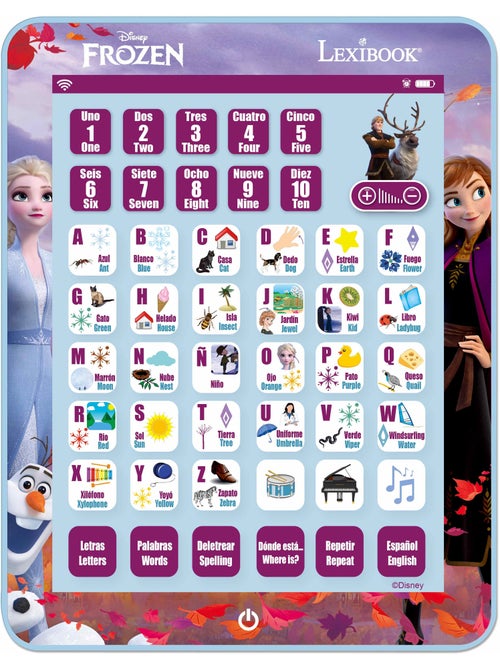 Tablette Éducative bilingue La Reine des Neiges en espagnol et en anglais - Kiabi