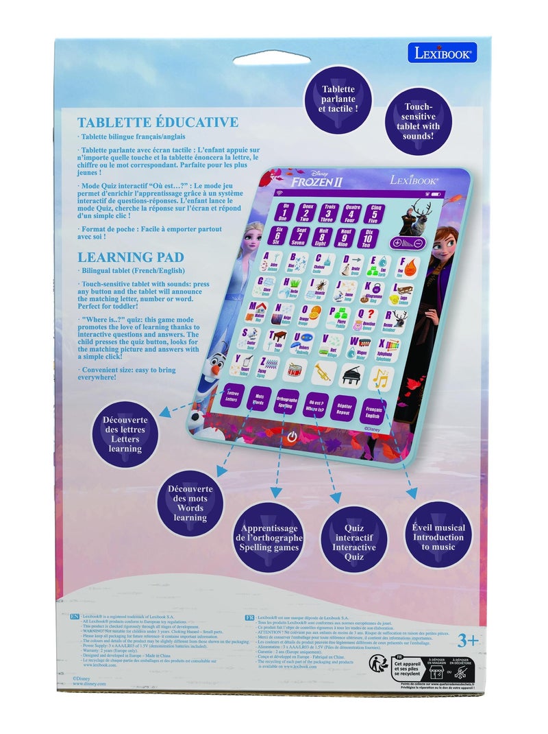 Tablette Éducative bilingue La Reine des Neiges en français et en