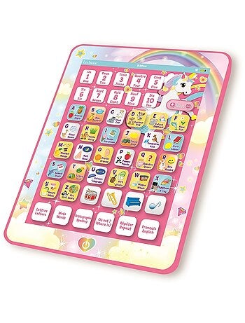 Tablette Éducative bilingue Licorne en français et en anglais