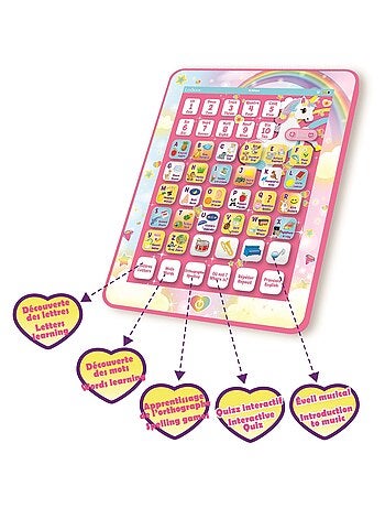 Tablette Éducative bilingue Licorne en français et en anglais
