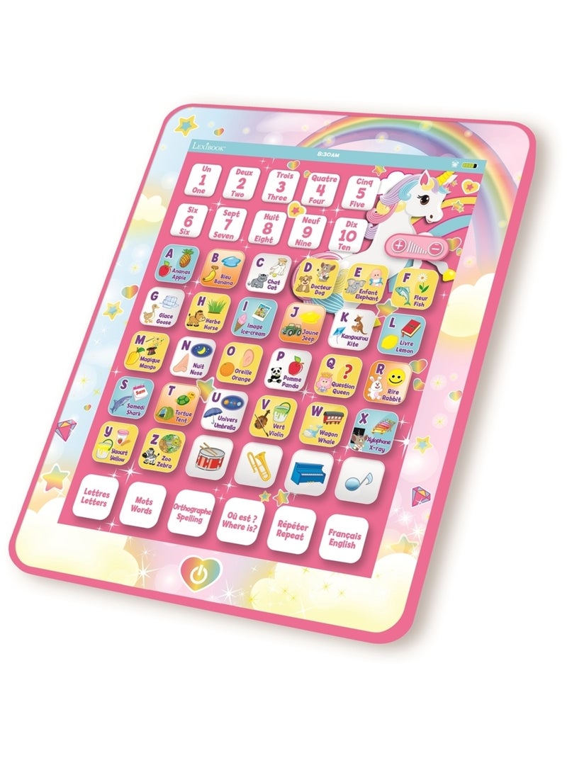 Tablette Éducative bilingue Licorne en français et en anglais Rose - Kiabi