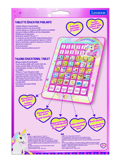 Tablette Éducative bilingue Licorne en français et en anglais - Kiabi