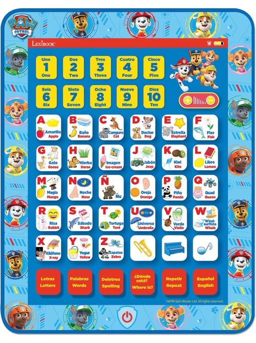 Tablette Éducative bilingue Pat Patrouille en espagnol et en anglais - Kiabi