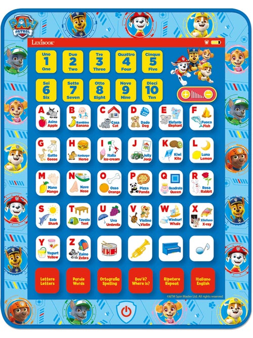 Tablette Éducative bilingue Pat Patrouille en italien et en anglais - Kiabi