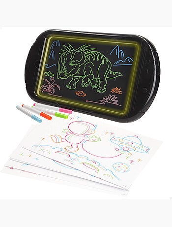 Tablette néon avec dessins et feutres good idea!