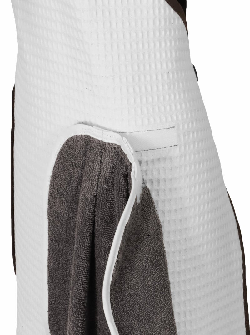 Tablier 100% coton nid d'abeille 250 gr m² PRATIQUE Blanc - Kiabi