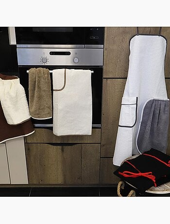 Tablier 100% coton nid d'abeille 250 gr m² PRATIQUE