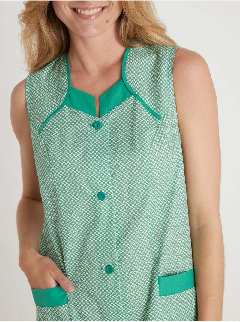 Tablier 3/4 sans manches - DAXON Blanc Vert - Kiabi