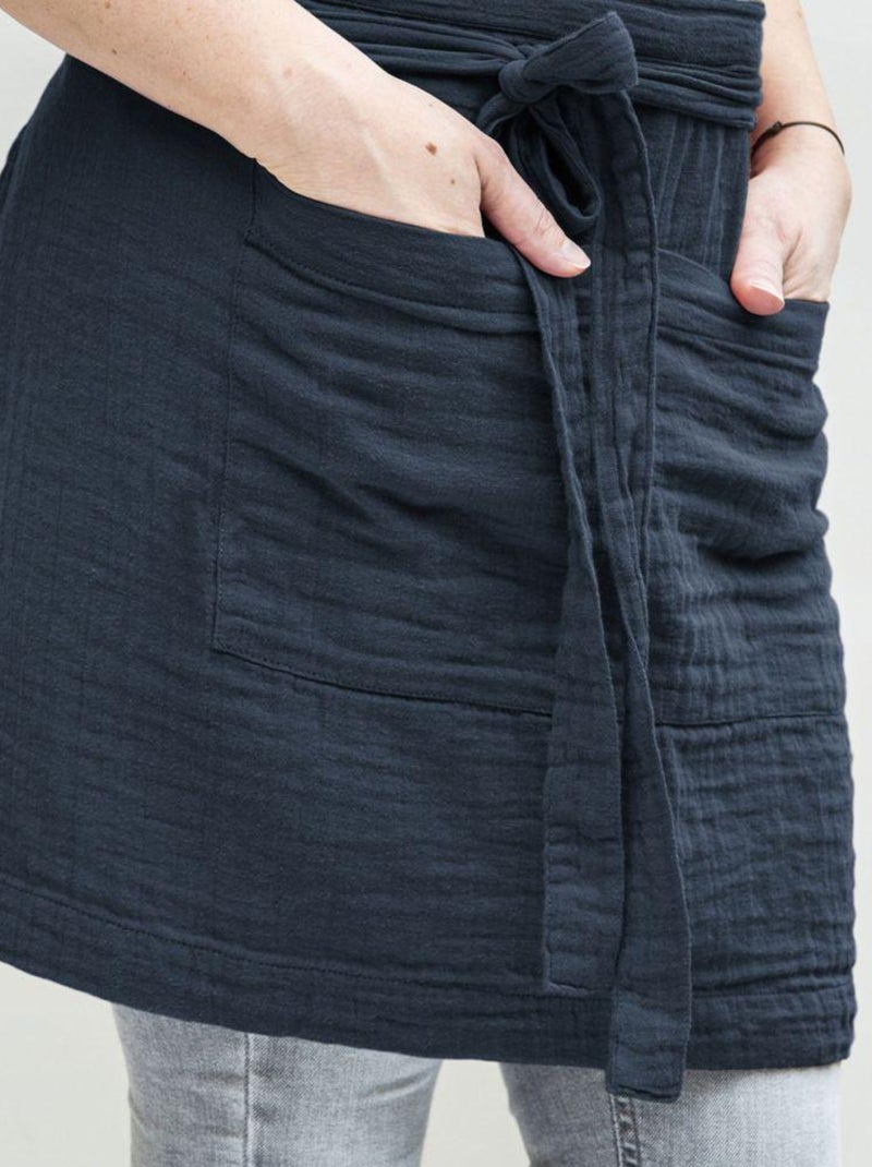 Tablier 45x80 en Gaze de coton Bleu nuit - Kiabi