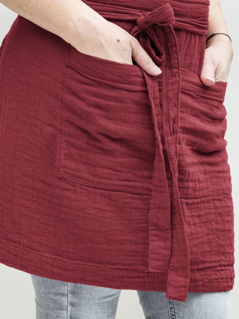 Tablier 45x80 en Gaze de coton Bordeaux - Kiabi