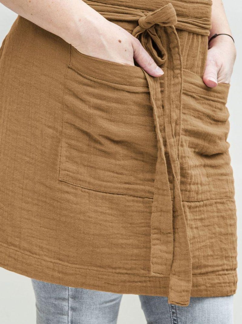 Tablier 45x80 en Gaze de coton Camel - Kiabi