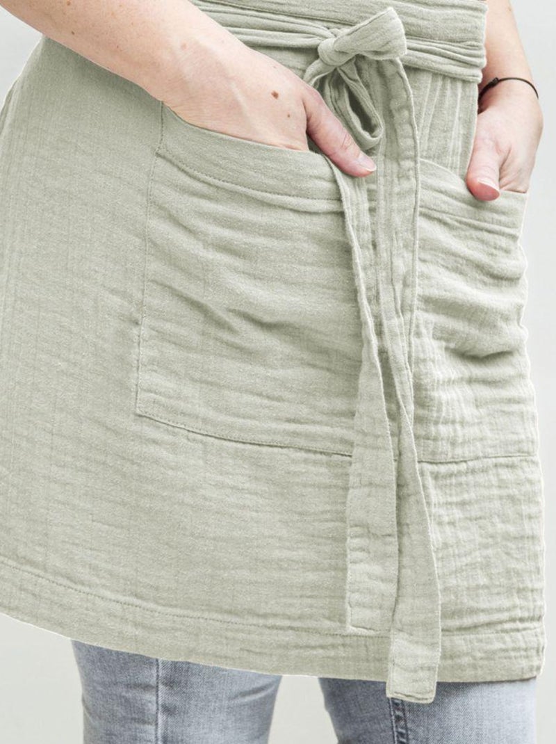 Tablier 45x80 en Gaze de coton Vert clair - Kiabi