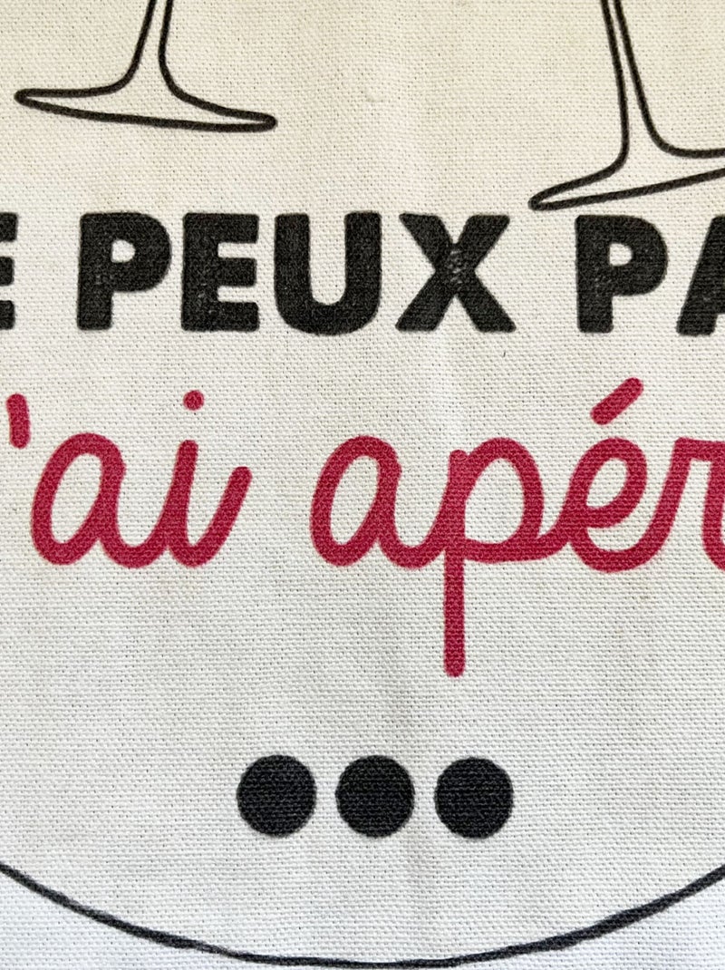 Tablier adulte à nouer apéro Blanc - Kiabi