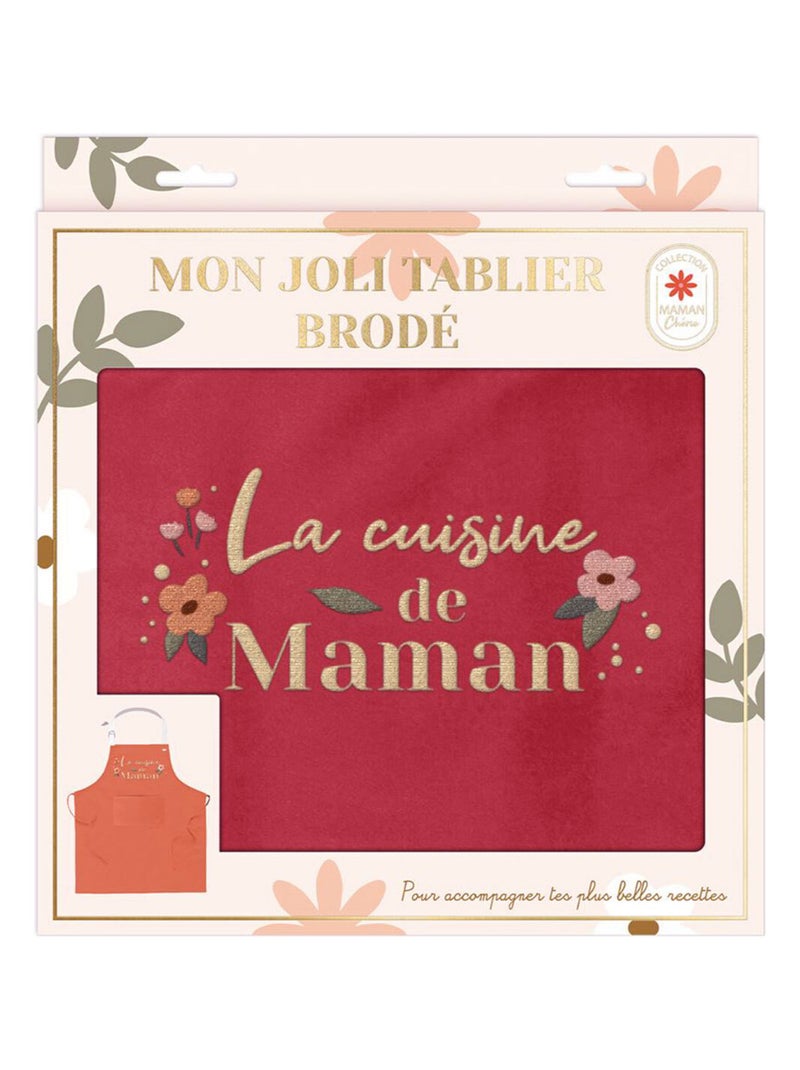 Tablier adulte à nouer en coton la cuisine de maman Rose - Kiabi