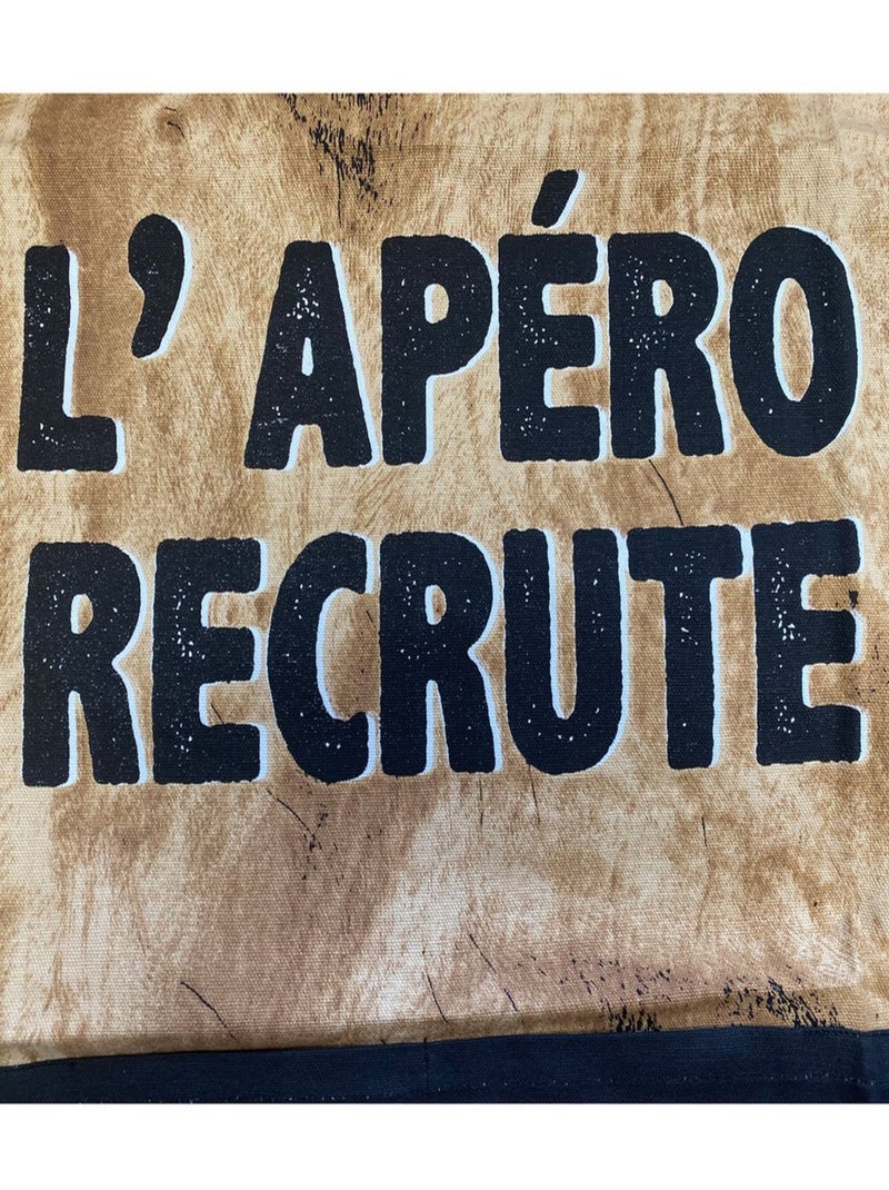 Tablier adulte à nouer en coton Marron - Kiabi