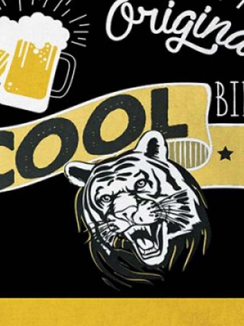 Tablier adulte à nouer en coton Noir Jaune - Kiabi