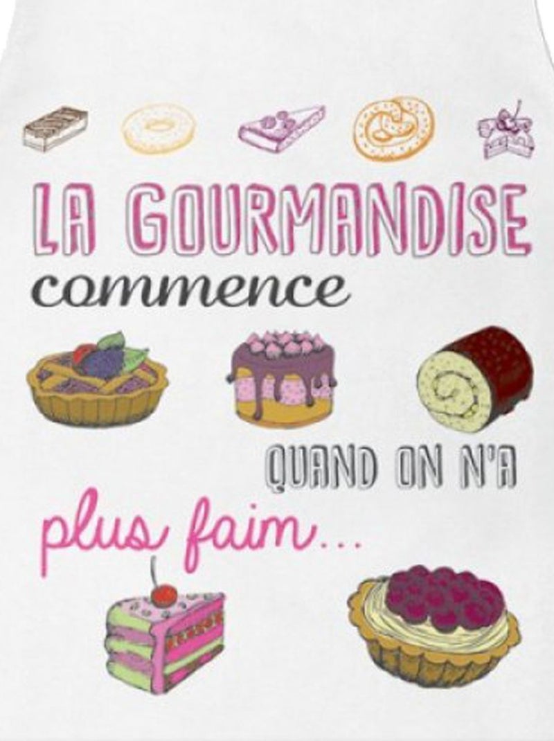 Tablier adulte à nouer gourmandise Blanc - Kiabi