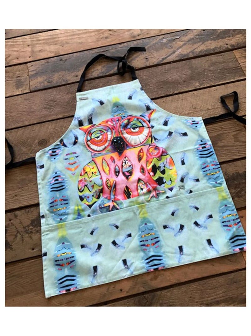 Tablier adulte à nouer la chouette d'allen Bleu - Kiabi