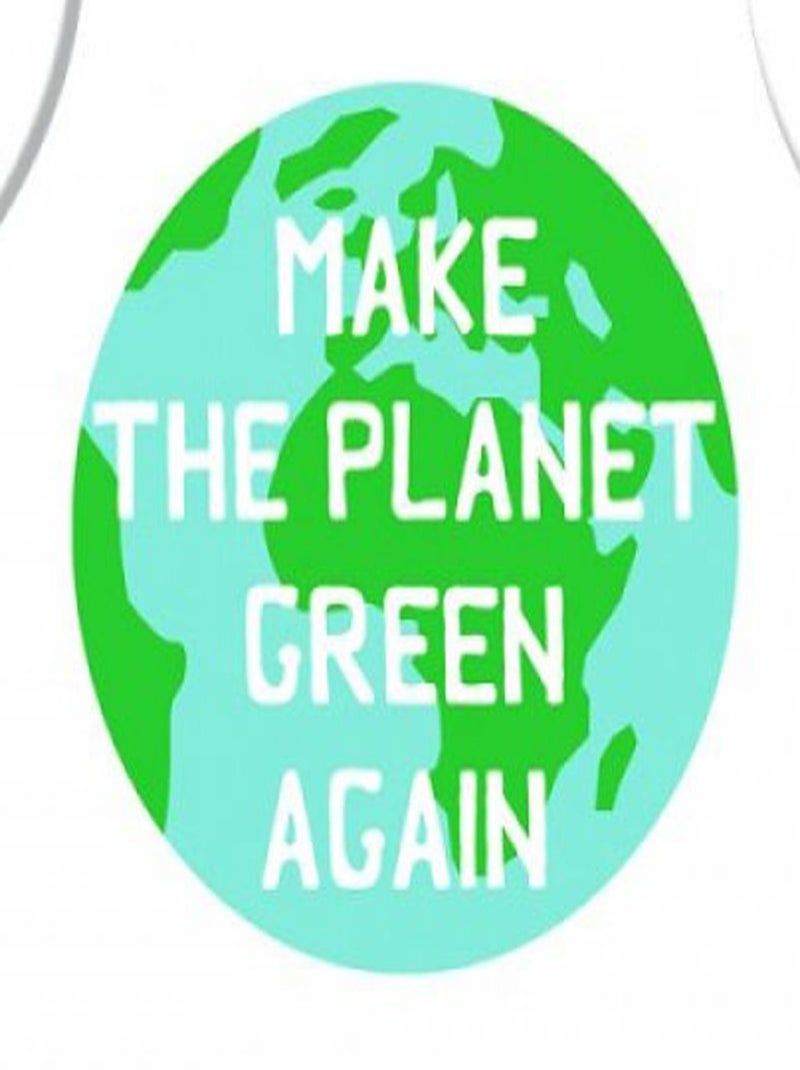 Tablier adulte à nouer make the planet green again Blanc - Kiabi