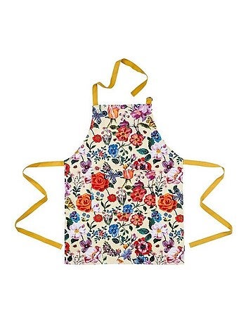 Tablier Adulte En Coton Avec Pochette Jardins Fleuris