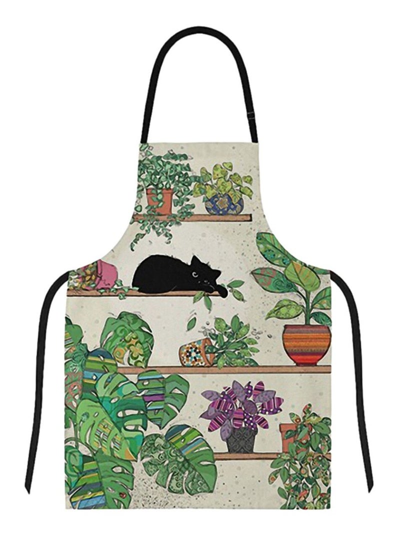 Tablier Adulte en coton Chaton dans les plantes par Kiub Beige - Kiabi