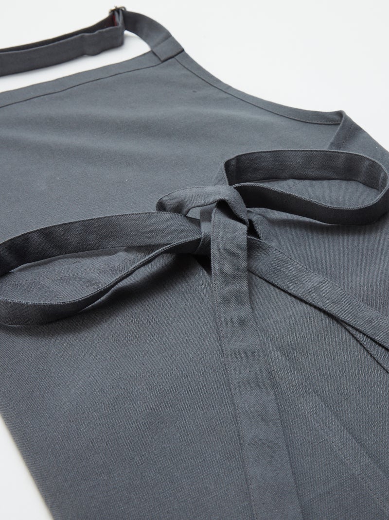 Tablier adulte en coton GRIS - Kiabi