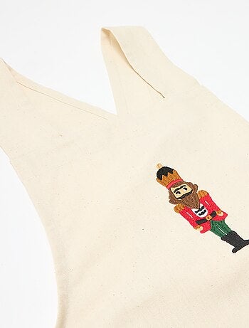 Tablier adulte imprimé Noël en coton 94x69 cm