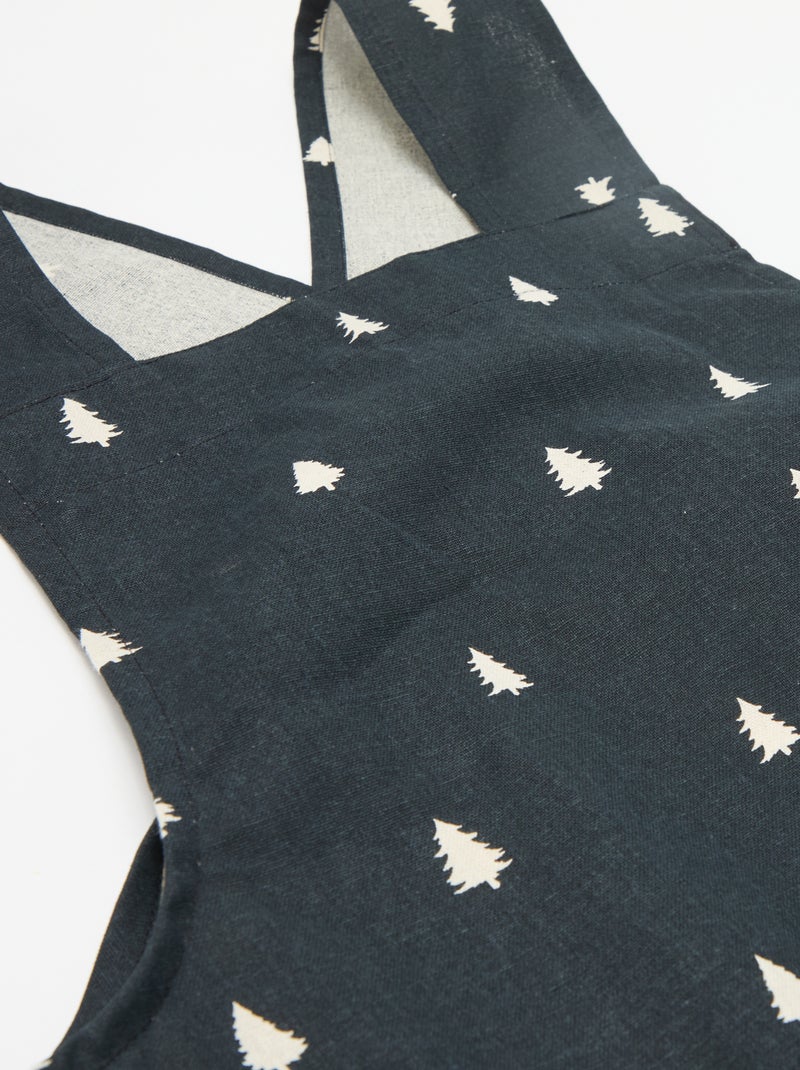 Tablier adulte imprimé Noël en coton 94x69 cm Noir - Kiabi