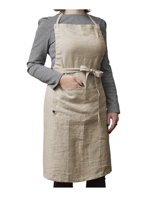 Tablier ajustable en lin lavé SOLINE Élégance et praticité en cuisine - Kiabi Tablier ajustable en lin lavé SOLINE Élégance et praticité en cuisine - Kiabi