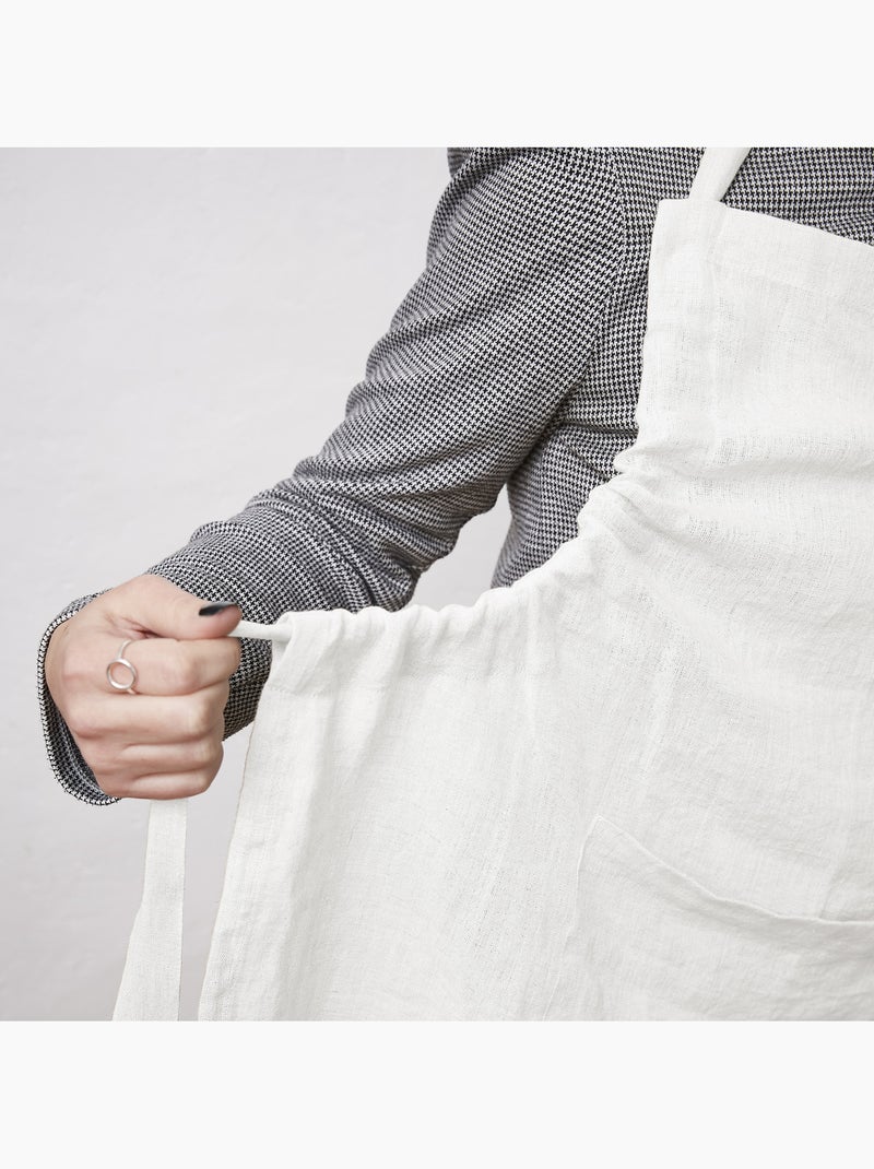 Tablier ajustable – Lin lavé français 160 g/m² – Soline Blanc - Kiabi