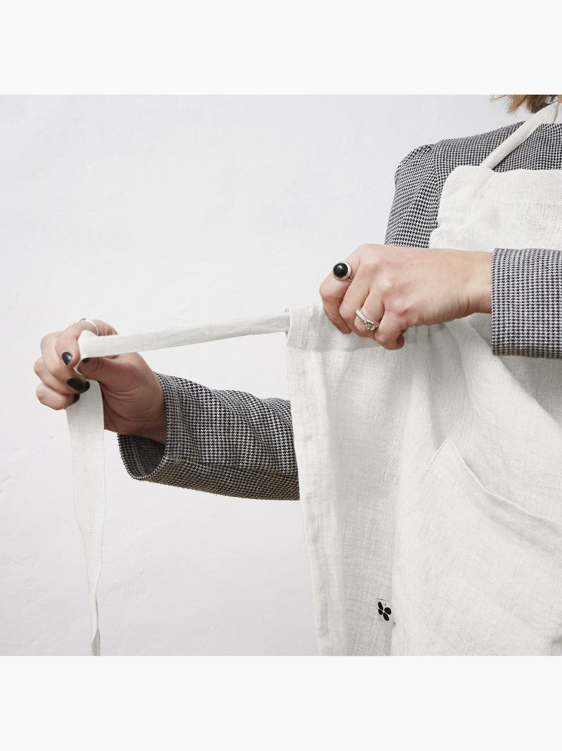 Tablier ajustable – Lin lavé français 160 g/m² – Soline Blanc - Kiabi