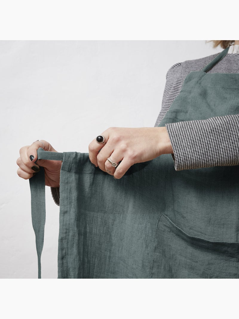 Tablier ajustable – lin lavé français 160 g/m² – soline Gris foncé - Kiabi